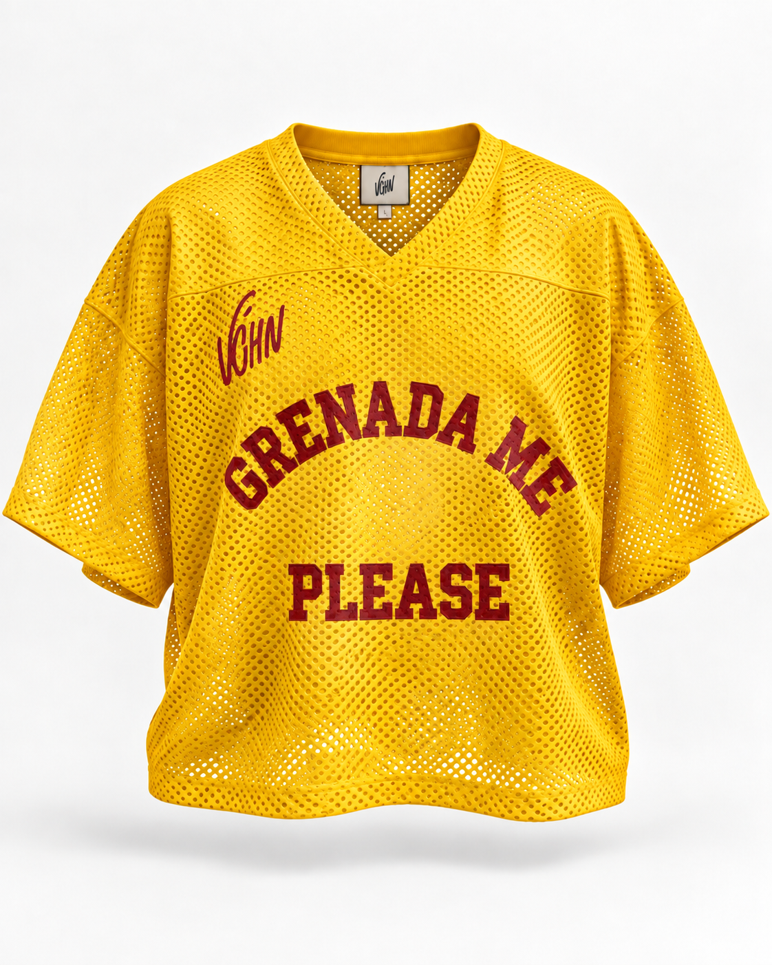 Jabaholic “Grenada Me Please” Mesh Jersey — Gold/Maroon