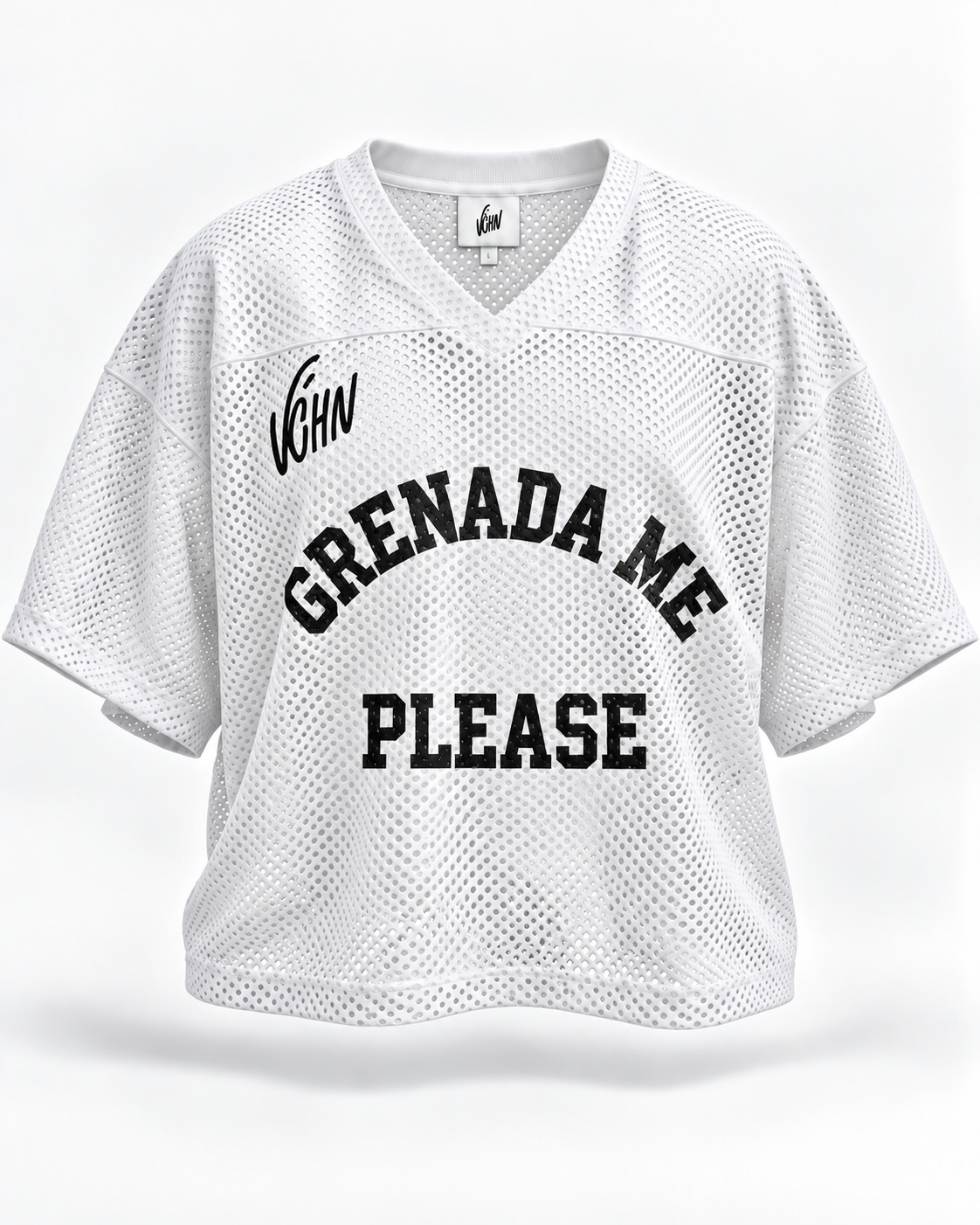 Jabaholic “Grenada Me Please” Mesh Jersey — White/Black