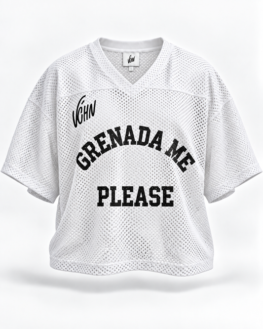 Jabaholic “Grenada Me Please” Mesh Jersey — White/Black