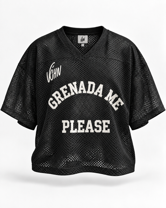 Jabaholic “Grenada Me Please” Mesh Jersey — Black/White