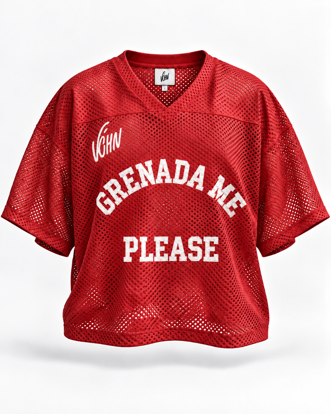 Jabaholic “Grenada Me Please” Mesh Jersey — Red/White