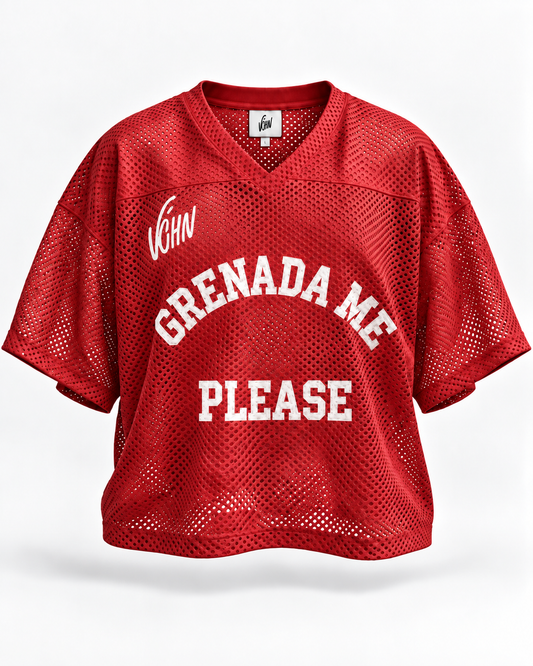 Jabaholic “Grenada Me Please” Mesh Jersey — Red/White